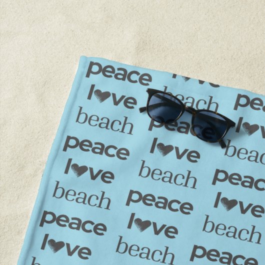 Serviette De Plage Peace Love Beach - Coastal Blue Ocean Life Pool (En situation)