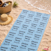 Serviette De Plage Peace Love Beach - Coastal Blue Ocean Life Pool