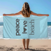 Serviette De Plage Peace Love Beach - Coastal Blue Ocean Life Pool