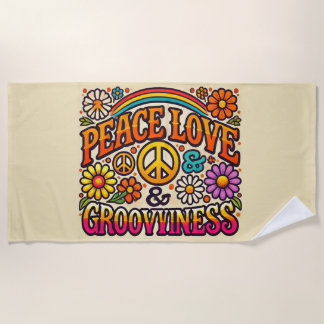 Serviette de plage Peace, Love & Grooviness