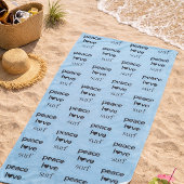 Serviette De Plage Peace Love Surf - Coastal Blue Ocean Life Pool