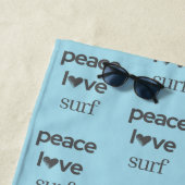 Serviette De Plage Peace Love Surf - Coastal Blue Ocean Life Pool (En situation)
