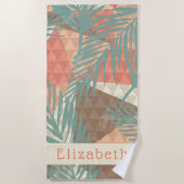 Serviette De Plage Peach et Brown Tropical Custom Beach Towne (Devant)