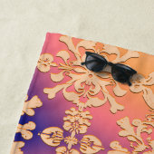 Serviette De Plage Peach Sunset Royal Damask (En situation)