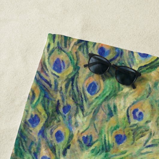 Serviette De Plage Peacock - Beach Towel (En situation)