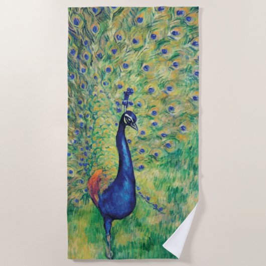 Serviette De Plage Peacock - Beach Towel (Devant)