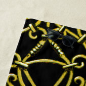 Serviette De Plage Peacock Gold Art Nouveau (En situation)