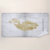 Serviette de plage Peacock Gold Elegant (Devant)