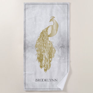 Serviette de plage Peacock Gold Elegant