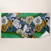 Serviette De Plage Peacocks dans le jardin rose 3 (Devant)