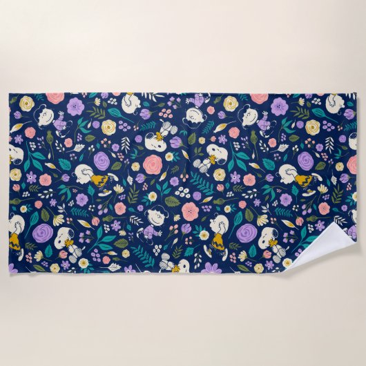 Serviette De Plage Peanuts In Bloom Pattern (Devant)