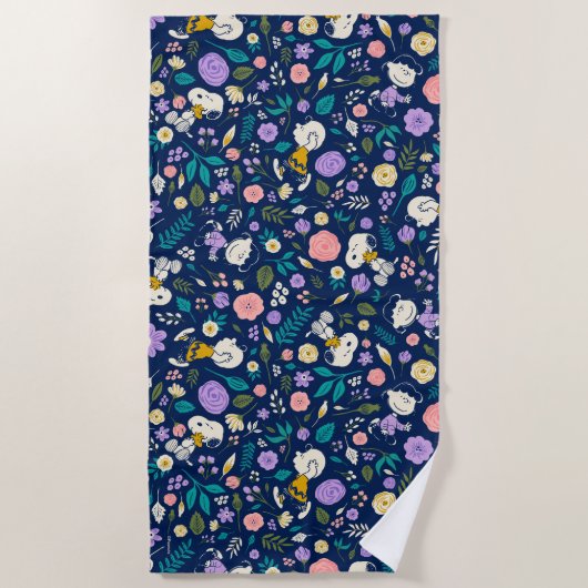 Serviette De Plage Peanuts In Bloom Pattern (Devant)