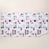 Serviette De Plage PEANUTS | Motif rouge et noir (Devant)