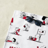 Serviette De Plage PEANUTS | Motif rouge et noir (En situation)
