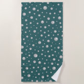 Serviette De Plage Pearl Pattern on Transformative Teal Background (Devant)