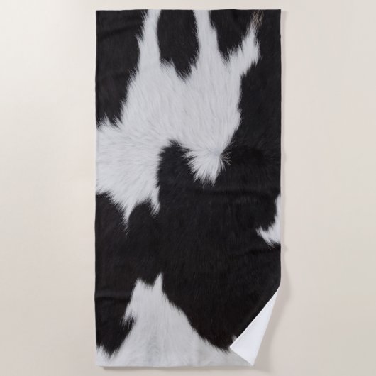 Serviette De Plage peau de vache noir (Devant)