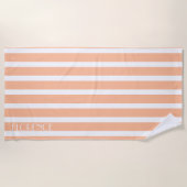 Serviette De Plage pêche fuzz & rayures de cabane blanche personnalis (Devant)