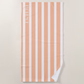 Serviette De Plage pêche fuzz & rayures de cabane blanche personnalis (Devant)