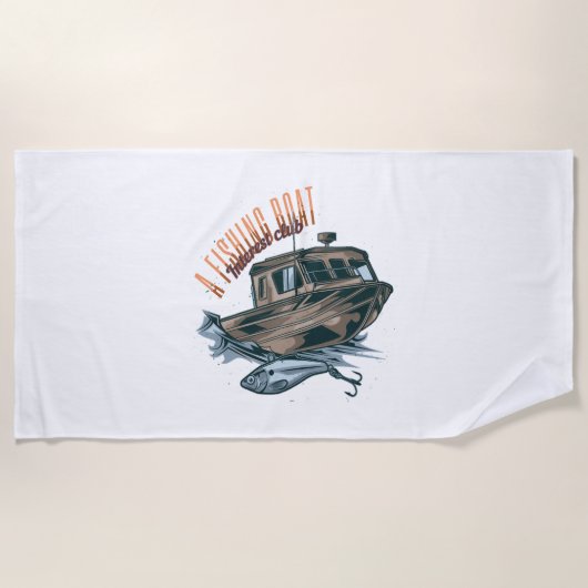 Serviette De Plage Pêche Pêche Bateau Pêche (Devant)