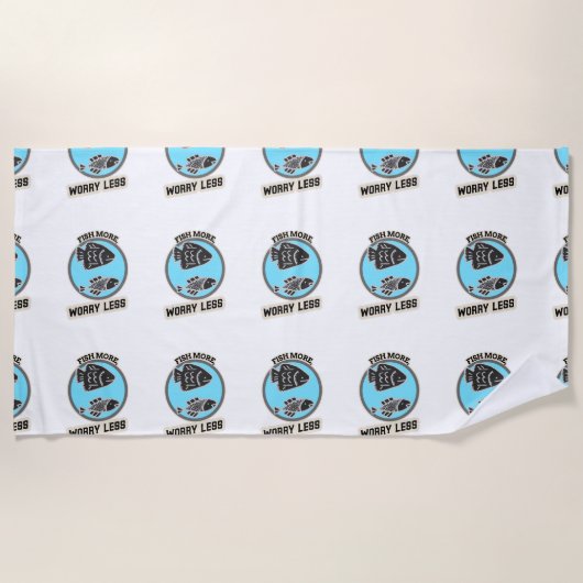 Serviette De Plage Pêche Plus Inquiète Moins (Devant)
