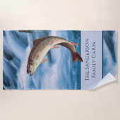 Serviette De Plage Pêcheurs Voler Pêche Mouches Rainbow Trout Blue (Devant)