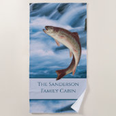 Serviette De Plage Pêcheurs Voler Pêche Mouches Rainbow Trout Blue (Devant)
