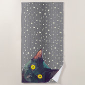 Serviette De Plage Peeking Cat Design Plage Serviette (Devant)