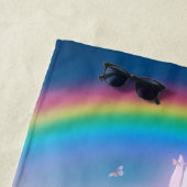 Serviette De Plage Pégase avec arc-en-ciel (En situation)