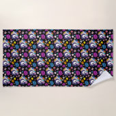 Serviette De Plage Pegasus Black Floral (Devant)