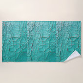 Serviette De Plage Peinture à écaillage rustique bleu turquoise vert (Devant)