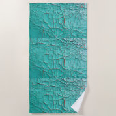 Serviette De Plage Peinture à écaillage rustique bleu turquoise vert (Devant)