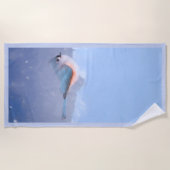 Serviette De Plage Peinture à la souris - Oiseau original (Devant)