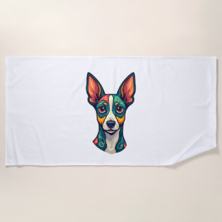 Serviette De Plage Peinture Abstraite Chihuahua Couleur Chien Mignon