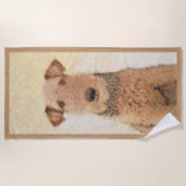 Serviette De Plage Peinture Airedale Terrier - Cute Original Art (Devant)