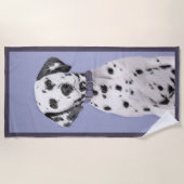 Serviette De Plage Peinture Dalmatienne - Cute Original Chien Art (Devant)