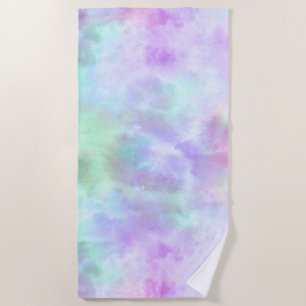 Serviette De Plage Peinture d'aquarelle Pastel Rainbow Cravate-Dye