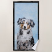 Serviette De Plage Peinture de berger américaine miniature - Chien Ar (Devant)