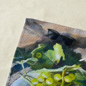 Serviette De Plage Peinture de nature morte de raisin vert (En situation)