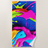 Serviette De Plage Peinture de néon (Devant)