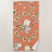 Serviette De Plage Peinture des abeilles (Devant)