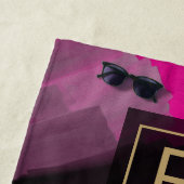 Serviette De Plage Peinture et typographie d'art Abstrait rose chaud (En situation)