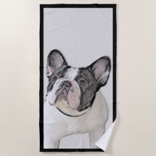 Serviette De Plage Peinture française de Bulldog (Pied de broche) - A