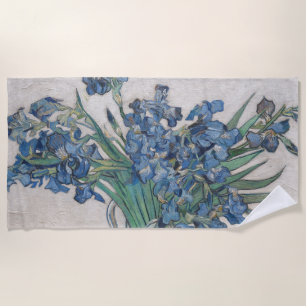 Serviette De Plage Peinture impressionniste Vase d'Iris de Van Gogh