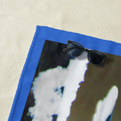 Serviette De Plage Peinture Jay Bleu - Art Oiseau Original (En situation)