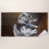 Serviette De Plage Peinture Keeshond Playtime - Jolie art original ch (Devant)