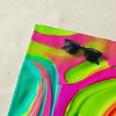 Serviette De Plage Peinture liquide vibrante (En situation)