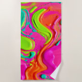 Serviette De Plage Peinture liquide vibrante (Devant)