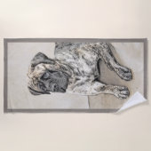Serviette De Plage Peinture mastiff anglaise (Brindle) - Dog Art (Devant)