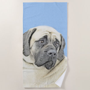 Serviette De Plage Peinture Mastiff (Fawn) anglaise - Art Chien origi