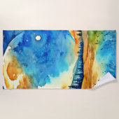 Serviette De Plage Peinture Pleine lune (Devant)